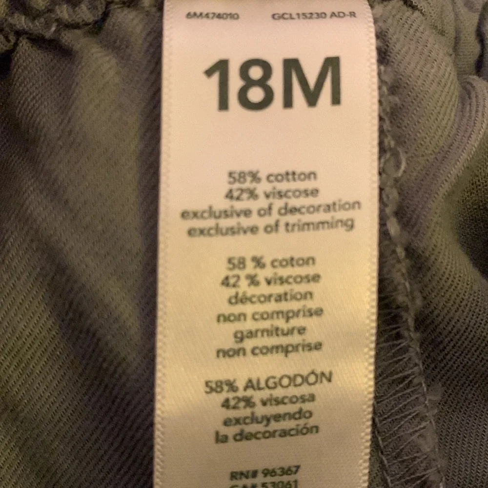 OshKosh B’gosh Toddler Girls Embroidered Pants in Olive